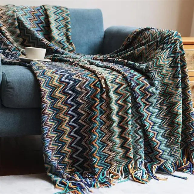 Bohemian Knitted Throw Blankets
