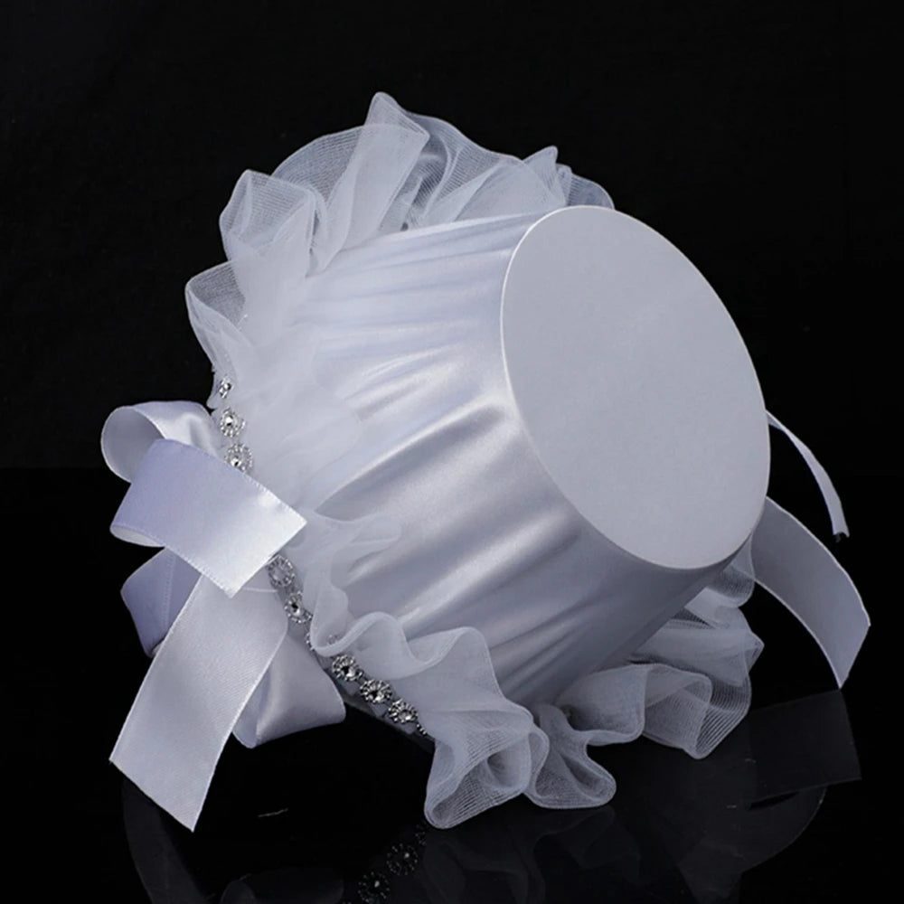 White Flower Girl Basket