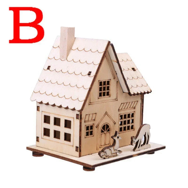 Holiday LED Lights Log House