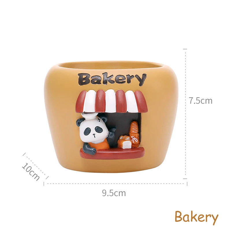 Small Panda Bakery Pots for Succulents