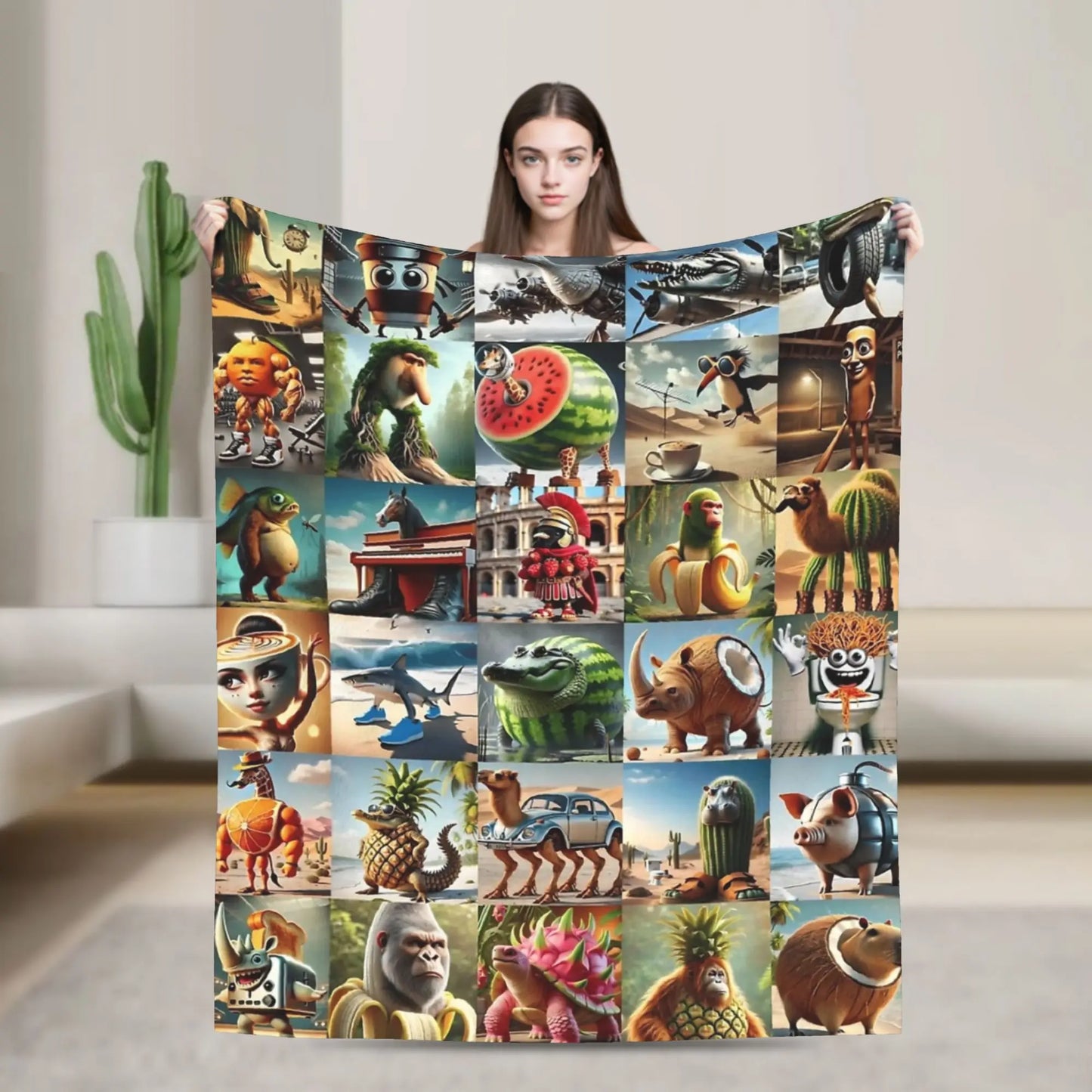Italian Brainrot Meme Funny Blankets