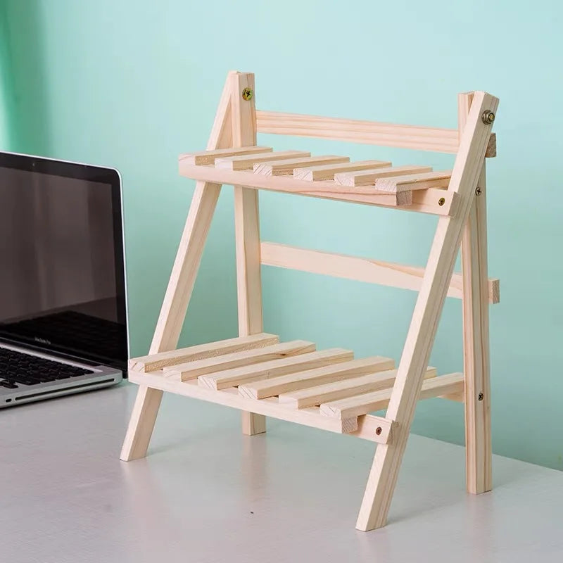 Desktop Storage Wooden Rack