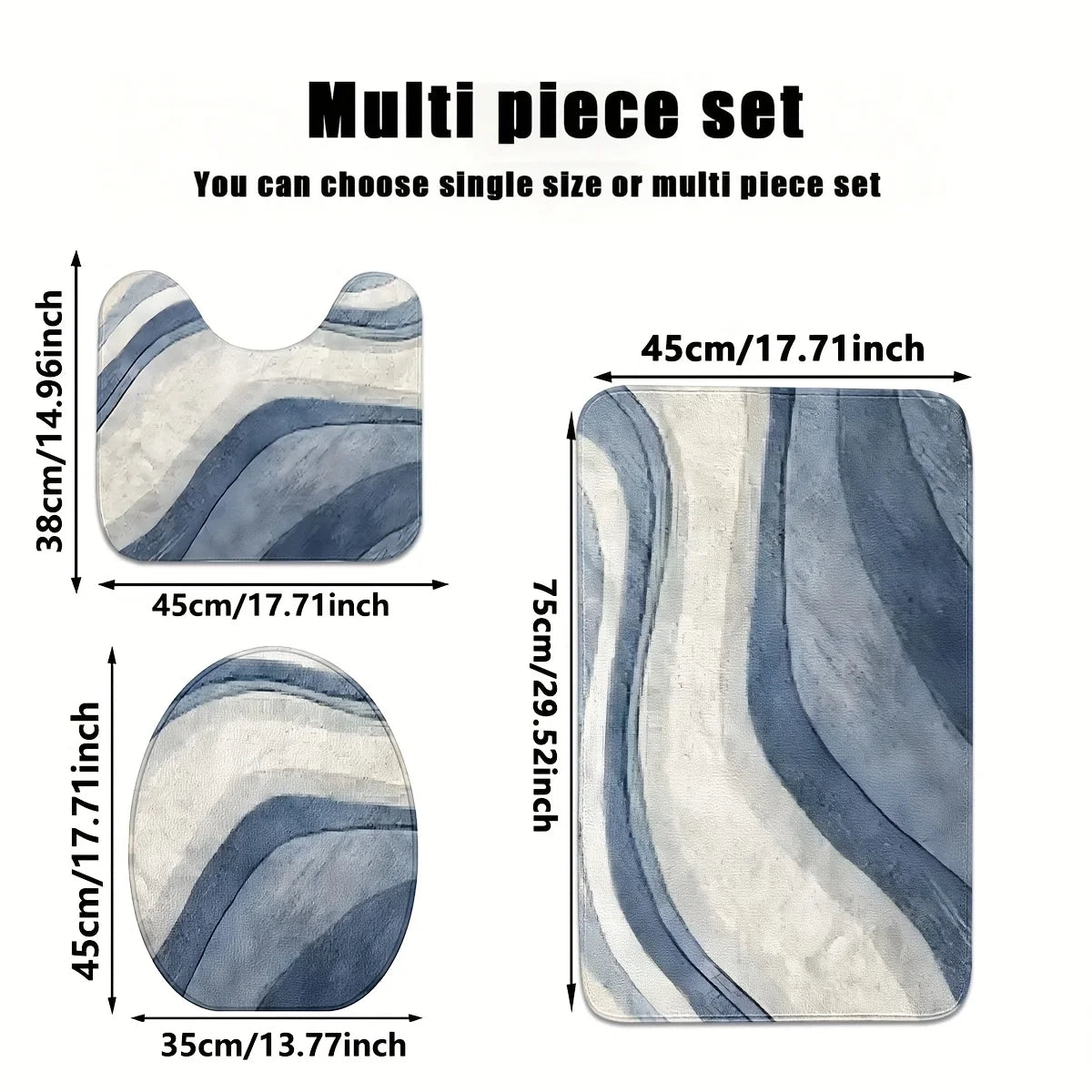 3-piece bathroom rug set