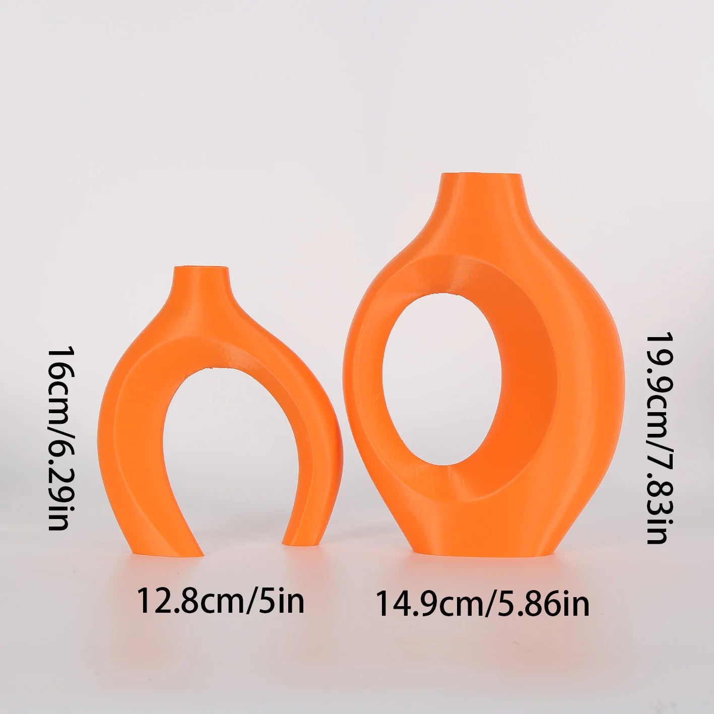 A set of 2 Bohemian-chic round plastic vases