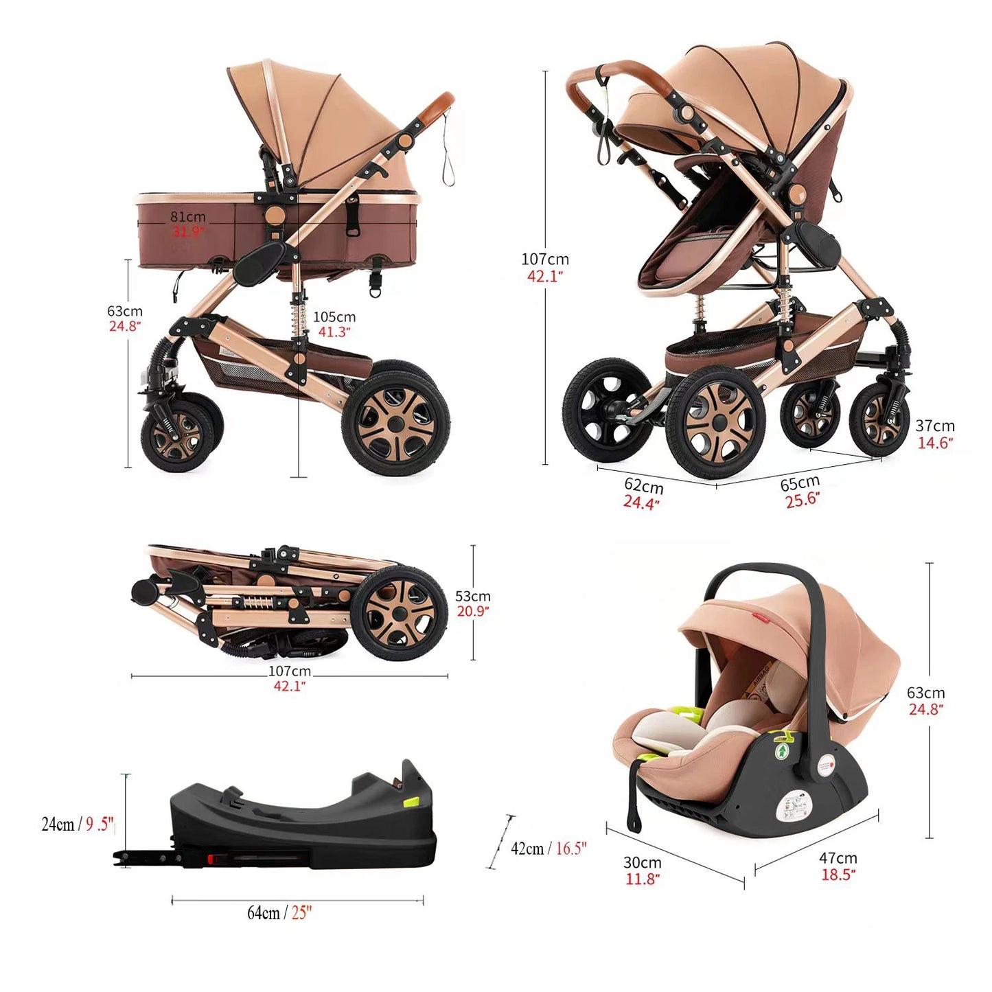 Baby Stroller Combo Car Seat for Tiny Dream Collection