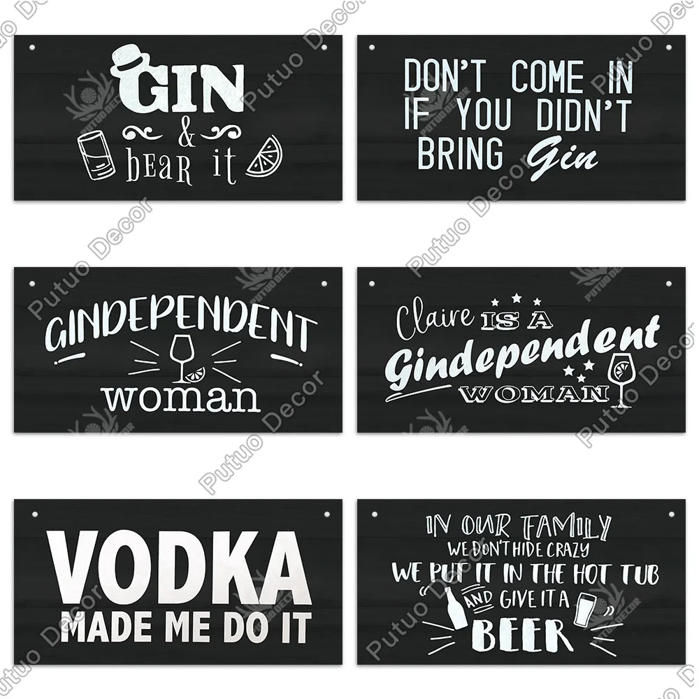 Decor-Wooden Wine Signs