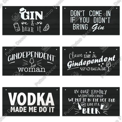 Decor-Wooden Wine Signs