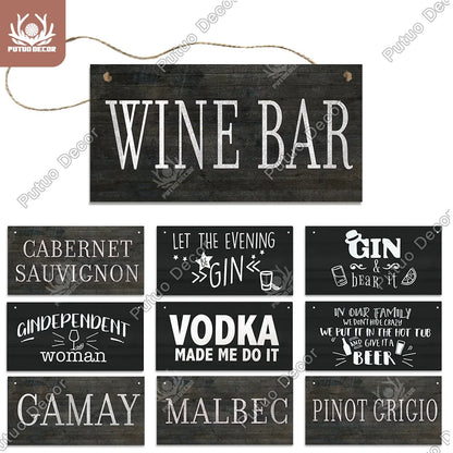 Decor-Wooden Wine Signs