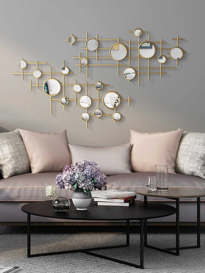 European-style round wall mirror