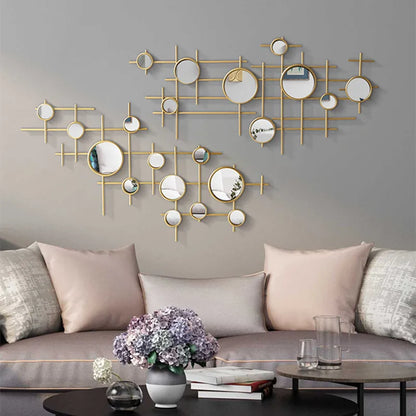 European-style round wall mirror