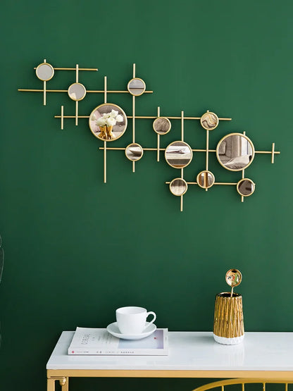 European-style round wall mirror