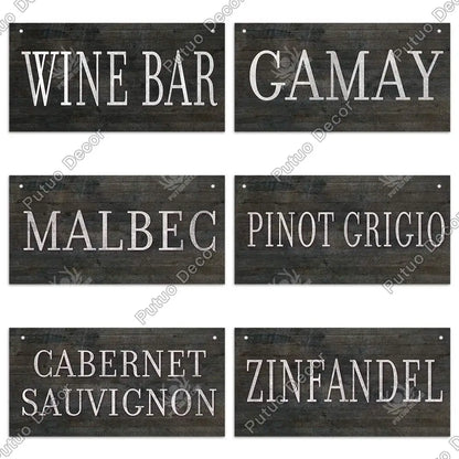 Decor-Wooden Wine Signs