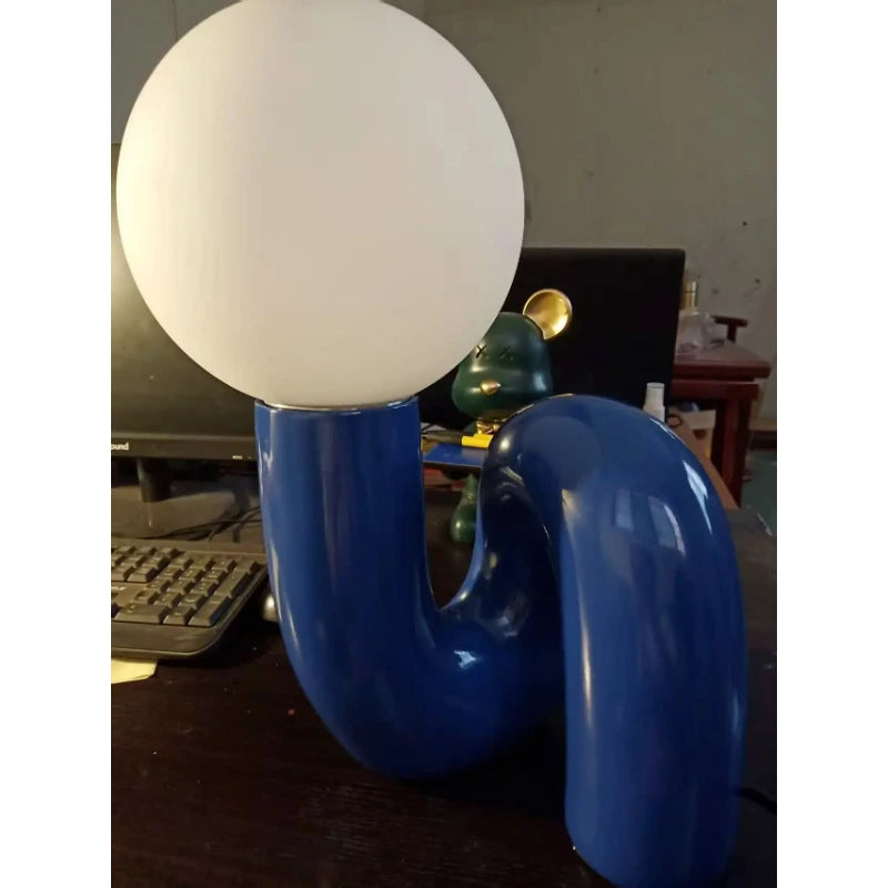 Modern glass spherical table lamp