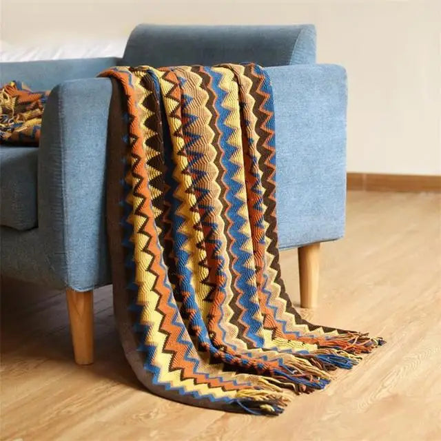 Bohemian Knitted Throw Blankets