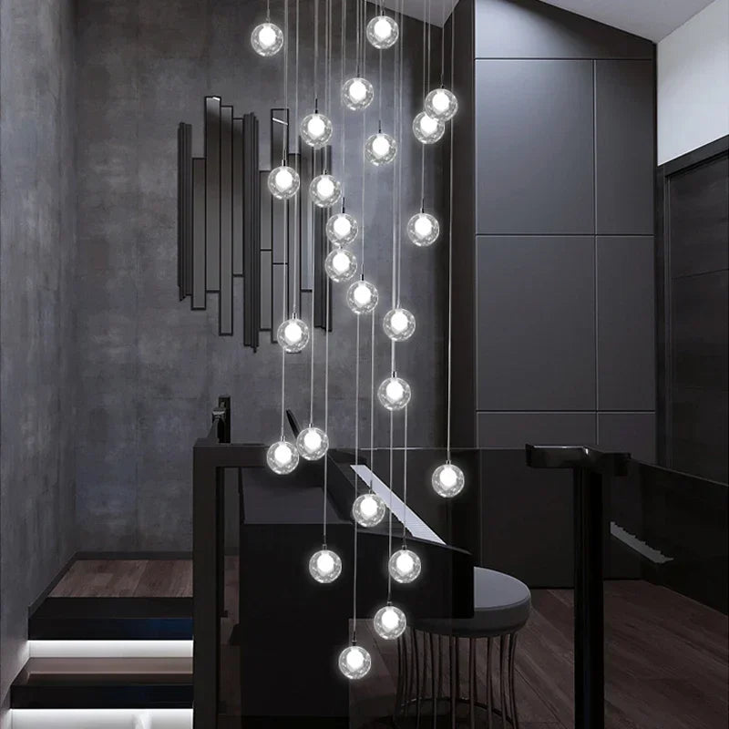 Modern Glass Ball Chandelier Indoor Lighting Fixtures for Living Room Hotel Lobby Bedroom Staircase - Home Decorative Light