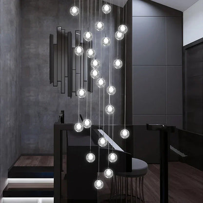 Modern Glass Ball Chandelier Indoor Lighting Fixtures for Living Room Hotel Lobby Bedroom Staircase - Home Decorative Light