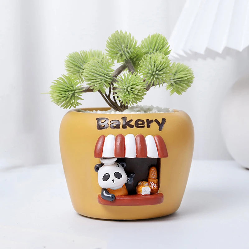 Small Panda Bakery Pots for Succulents