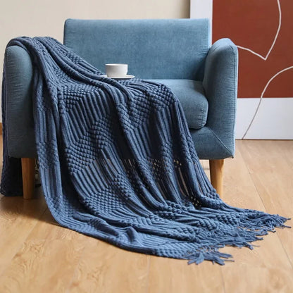Luxury Solid Color Fringe Blankets