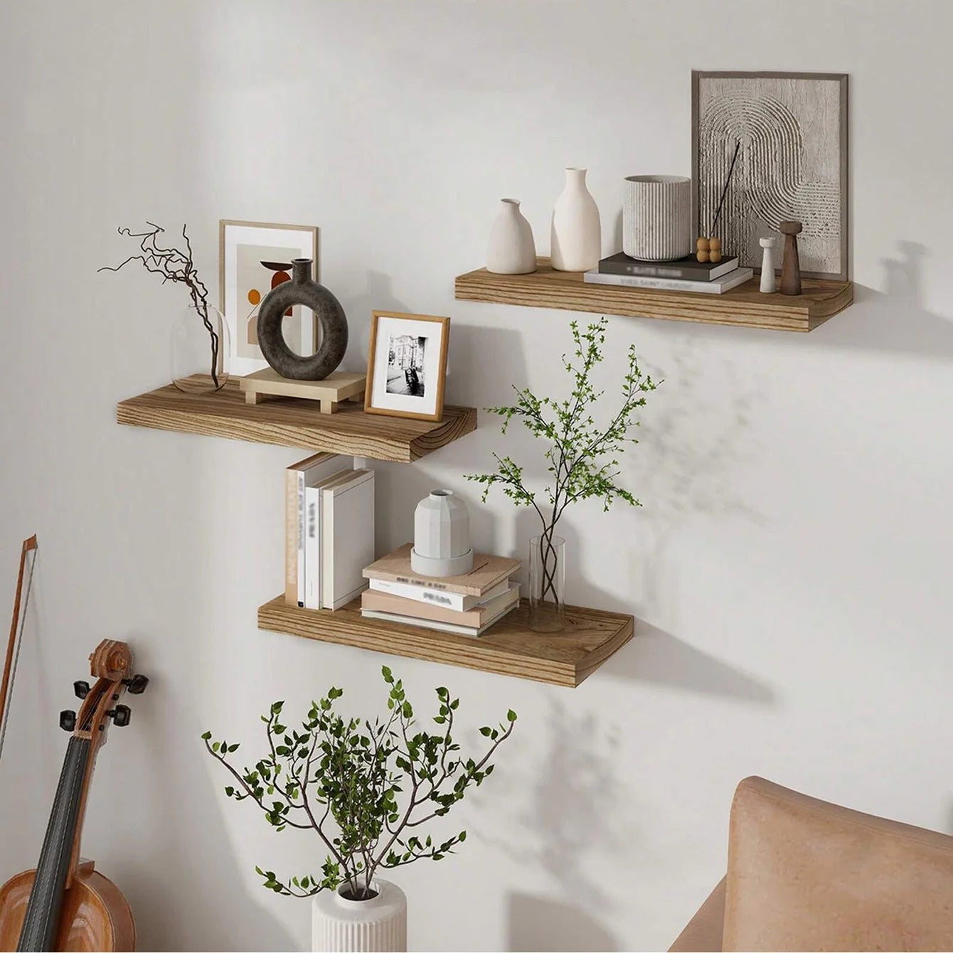 Wooden Floating Wall Shelf
