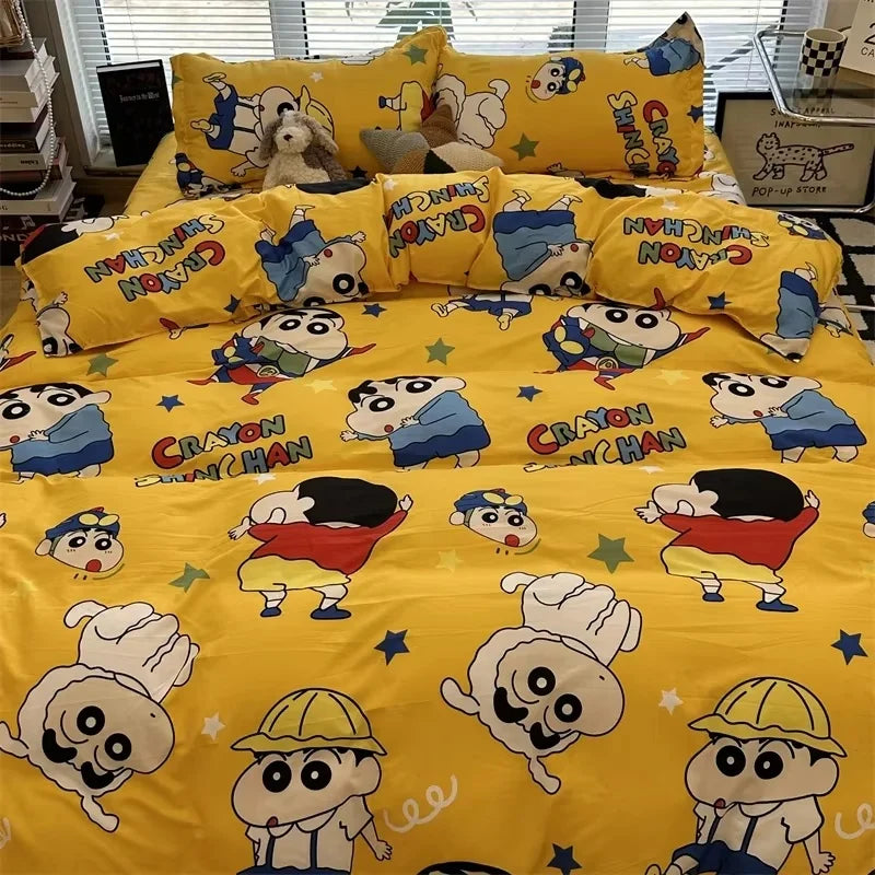 Bed 3/4pcs Bedding Set Cartoon Anime