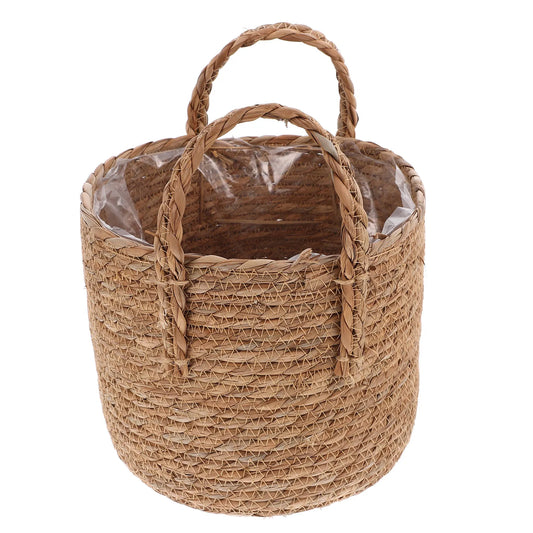 1Pcs Braided Seagrass Flowerpot