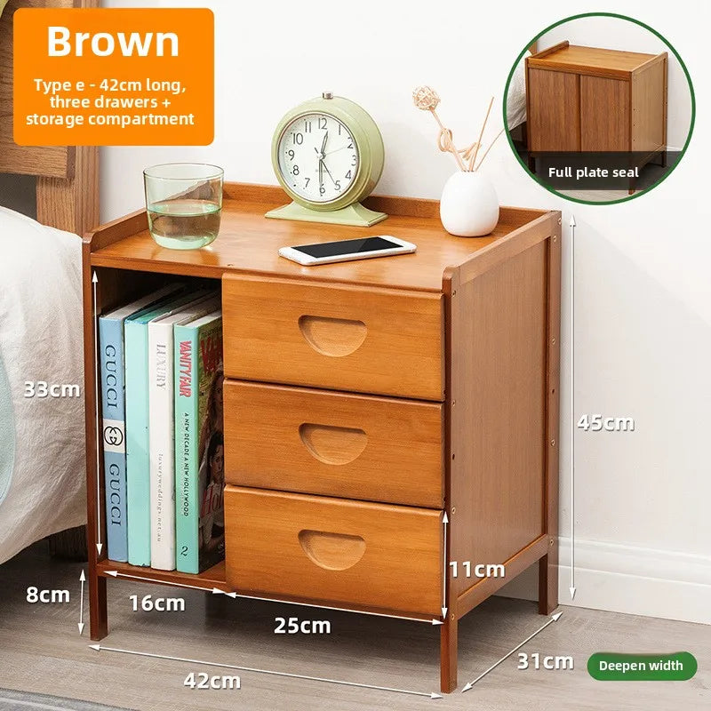 Bedside Nightstand Solid Wood