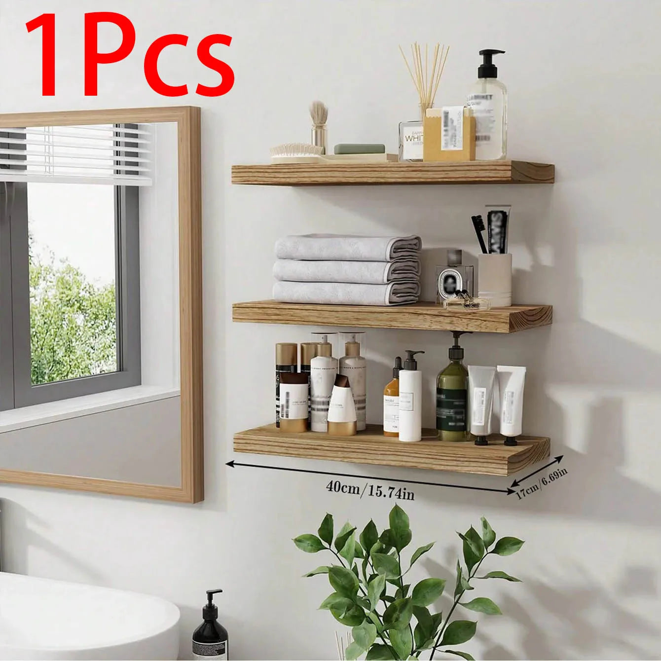 Wooden Floating Wall Shelf