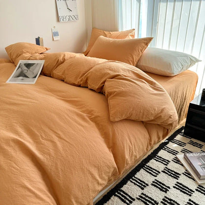 Solid Cotton Bedding Set