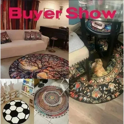 Round Cute Geometric Theme Area Rug