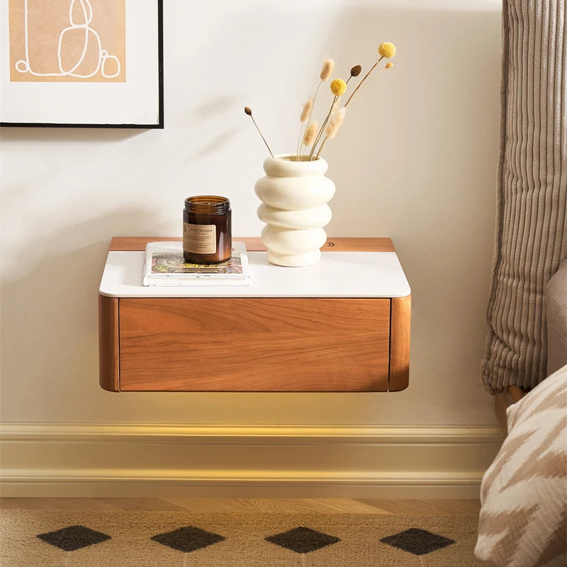 Wooden Small Floating Nightstand