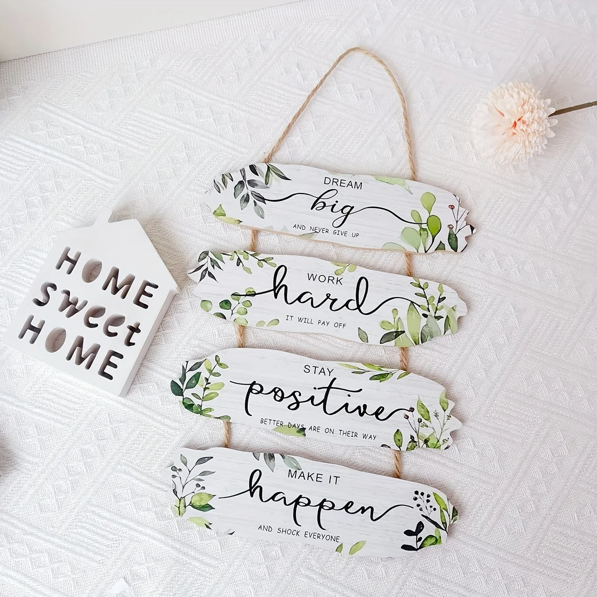 1pc Rustic Wooden Inspirational Hanging