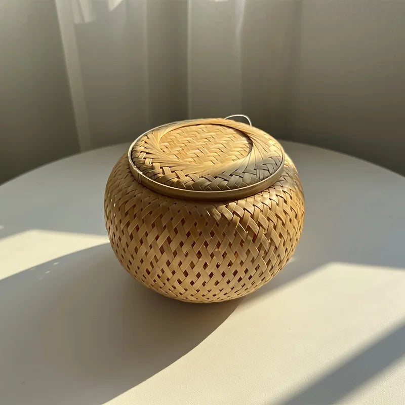 Woven Basket with Lid