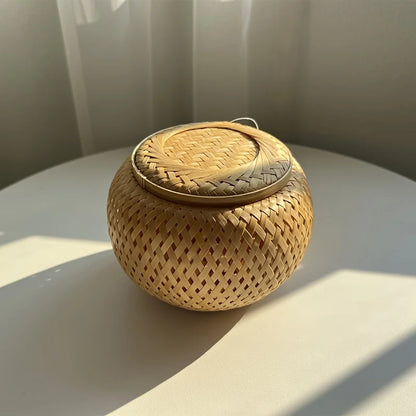 Woven Basket with Lid