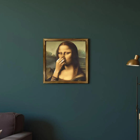 Mona Lisa Holding her Nose -Great Bathroom Wall Art