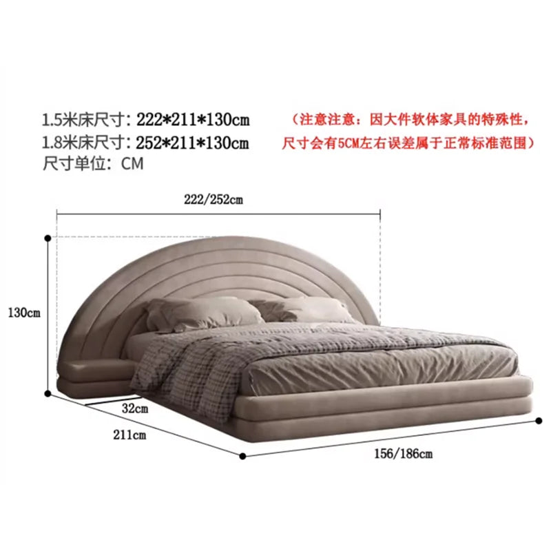 Double Headboard Bed Luxury Nightstands Nordic Frame Design Bed Children Bedroom Multifunctional Camas Matrimonial Furnitures
