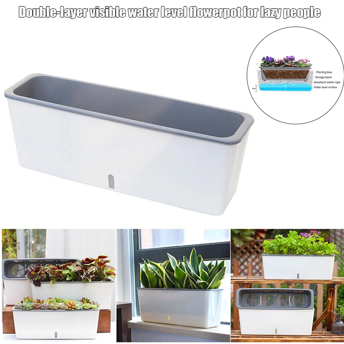 Self-Watering Planter with Water Level Window