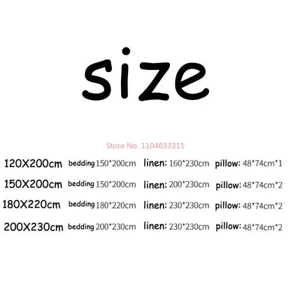 Bed 3/4pcs Bedding Set Cartoon Anime