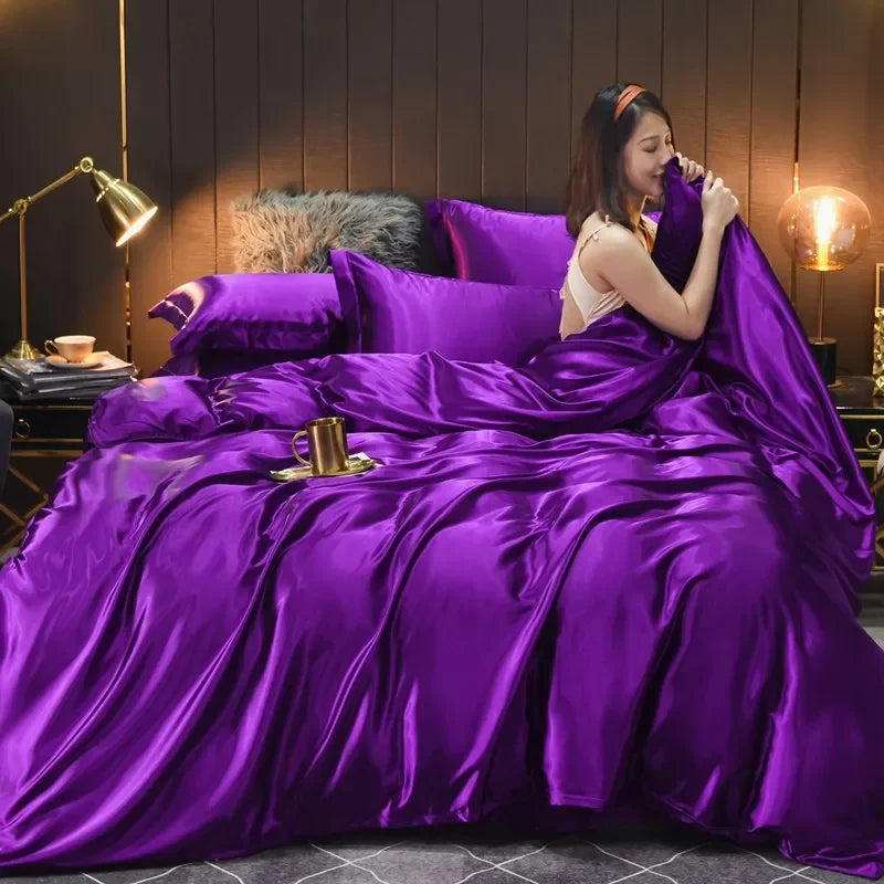 Pure 100% Silk Bedding Sets in Various Colors and Sizes