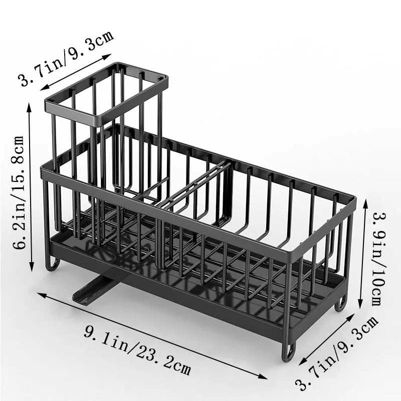 Kitchen Sink Sponge with High Brush Rack