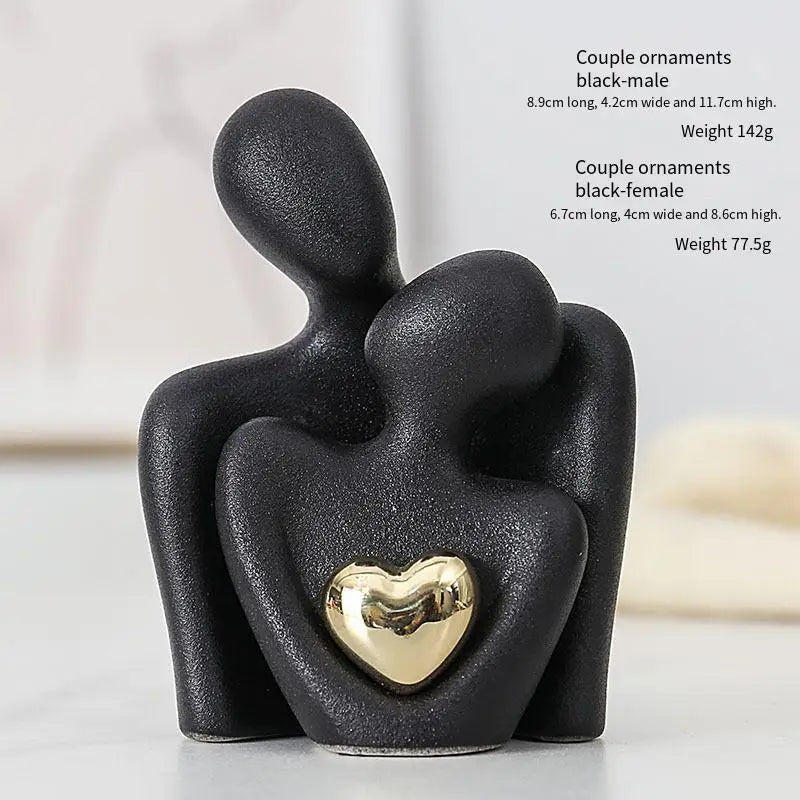 Couple Hugging Ceramic Figurine Ceramic