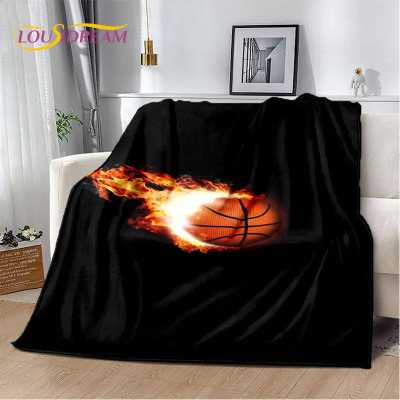 Basketball Art Cartoon Soft Plush Blanket