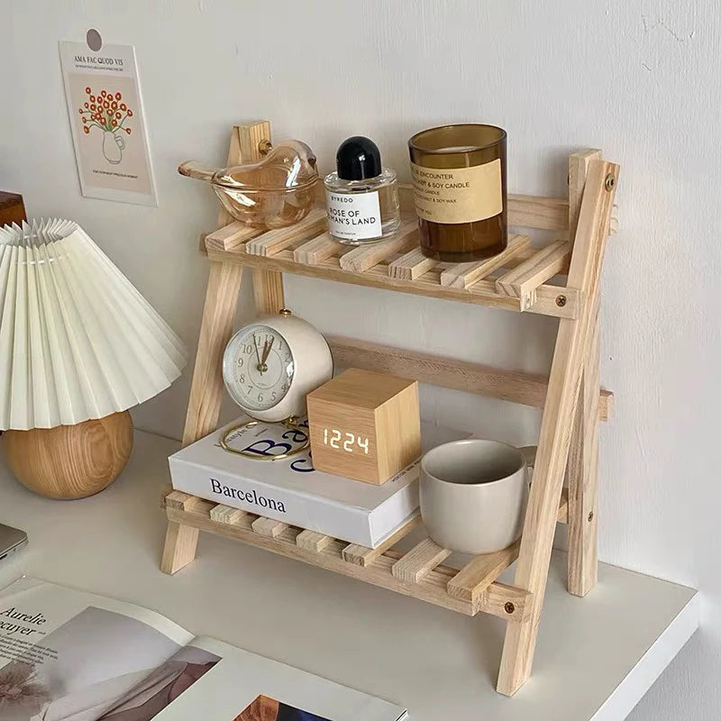 Desktop Storage Wooden Rack