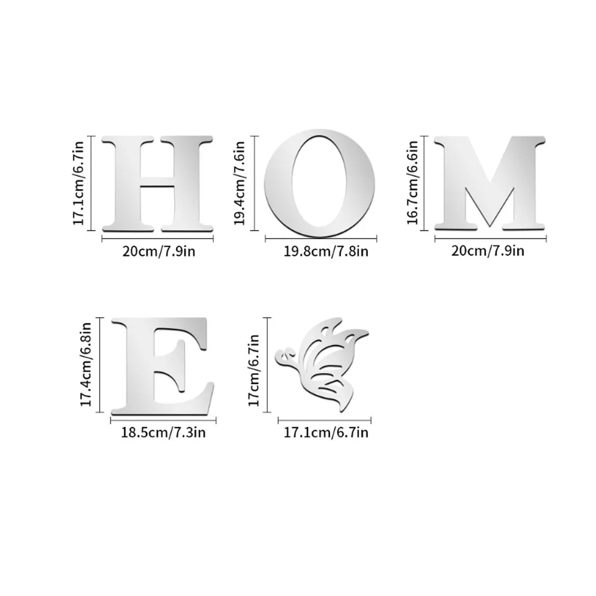 Home Logo 3D Mirror Wall Sticker,