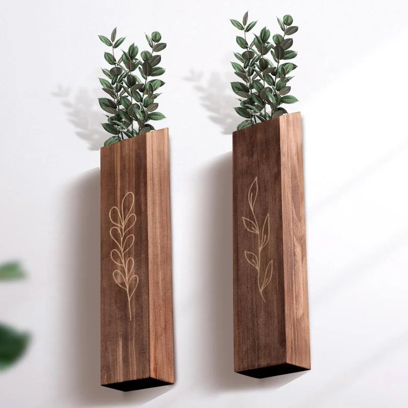 Wooden Wall Flower Pot