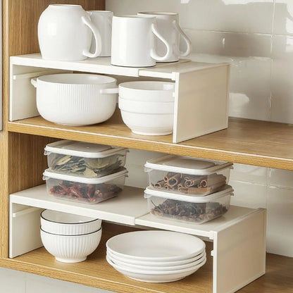 Kitchen cabinet multi-level shelf storage rack