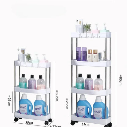 Space-Saving Slim Mobile 3 Tier Rack