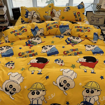 Bed 3/4pcs Bedding Set Cartoon Anime