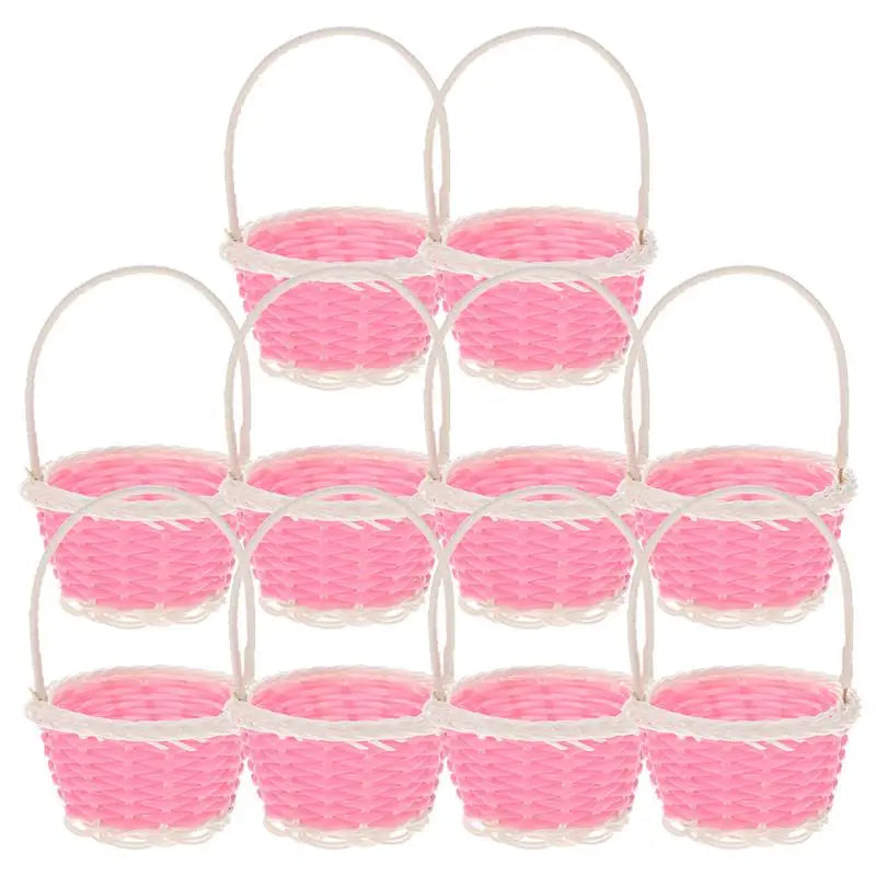10pcs Mini Plastic Baskets Children Handheld Basket