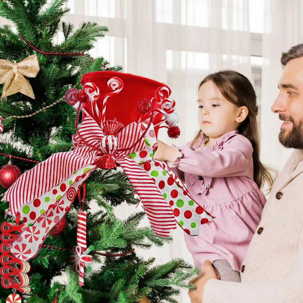 Christmas Red Holiday Tree Topper