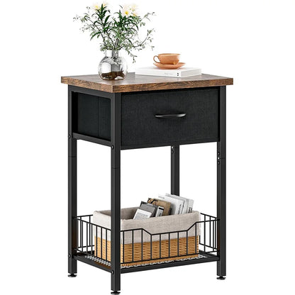 Nightstand End Table with Open Shelf